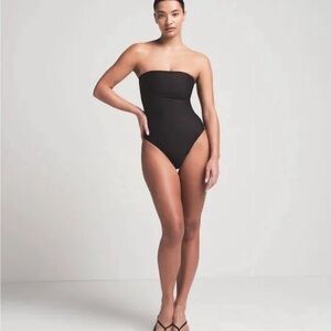 *SOLD* SKIMS Strapless Black One-Piece Swimsuit